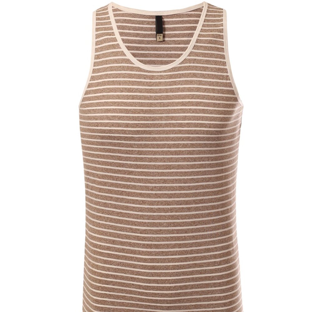 Hawk's Bay Men's Two Toned Striped Tank Top Brown